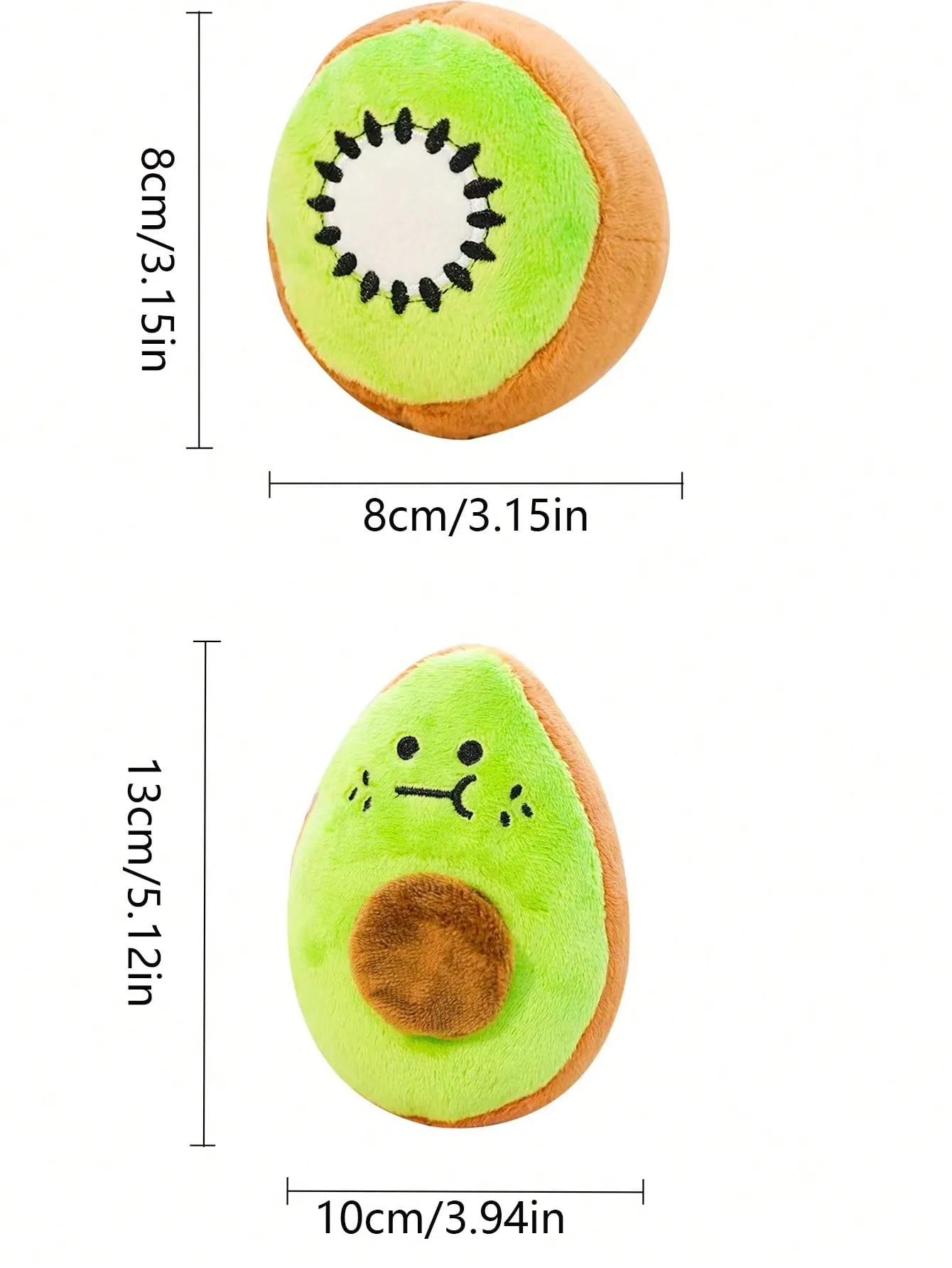 1pc Pet Squeaky Plush Toy, Designed In Kiwi/Avocado Shape, Bite Resistant And Fun For Your Pet To Play And Vent