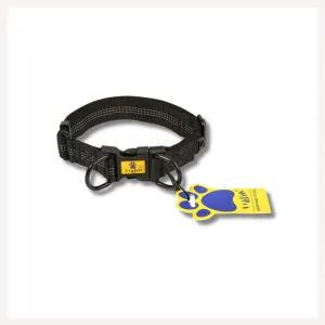 A a Pets' Neoprene Padded Reflective Collar- Black
