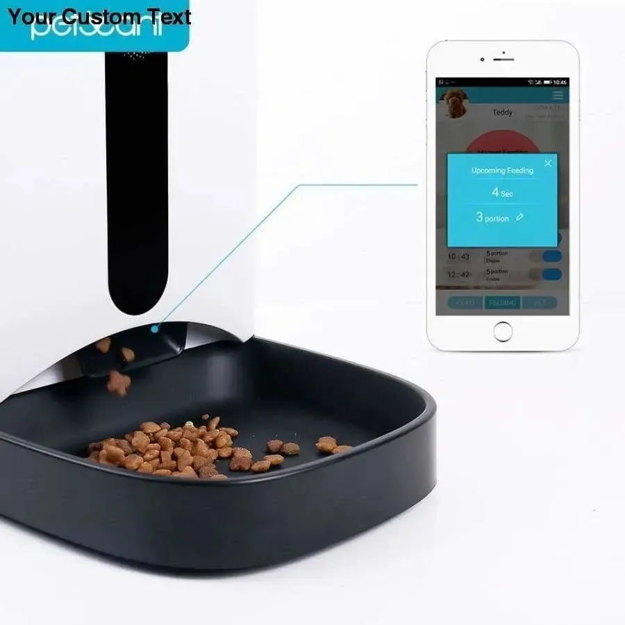 App control pet food dispenser smart pet feeder with camera