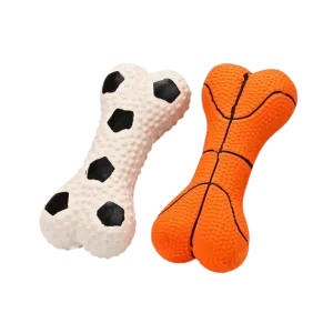 CANINE CREW RUBBER SQUEAKY BONE TOY