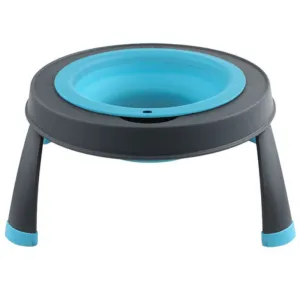Dexas Single Elevated Collapsible Pet Bowl- Large
