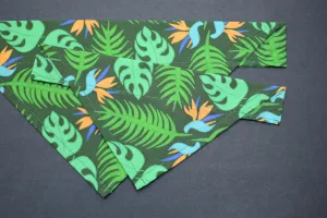 Dog Bandana - "Tropical Leaves" Artisan Series Cotton Dog Scarf, Craftsturbator//Sibina Fisher