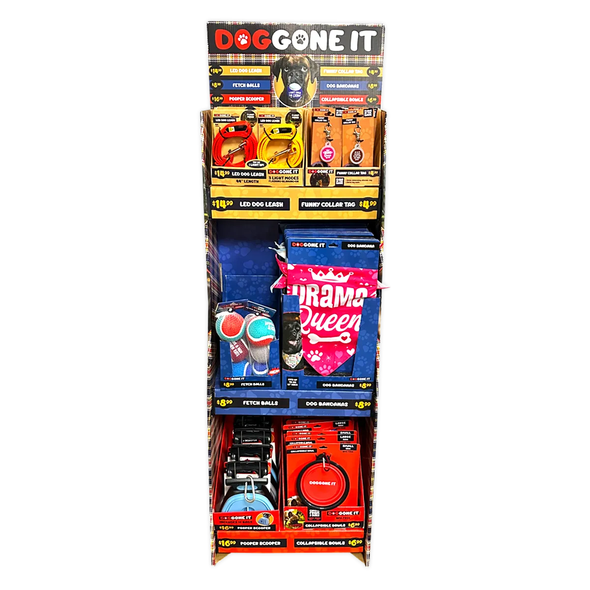 DogGone It Assorted Pet Supplies Floor Display - 42 Pieces Per Retail Ready Display 88600