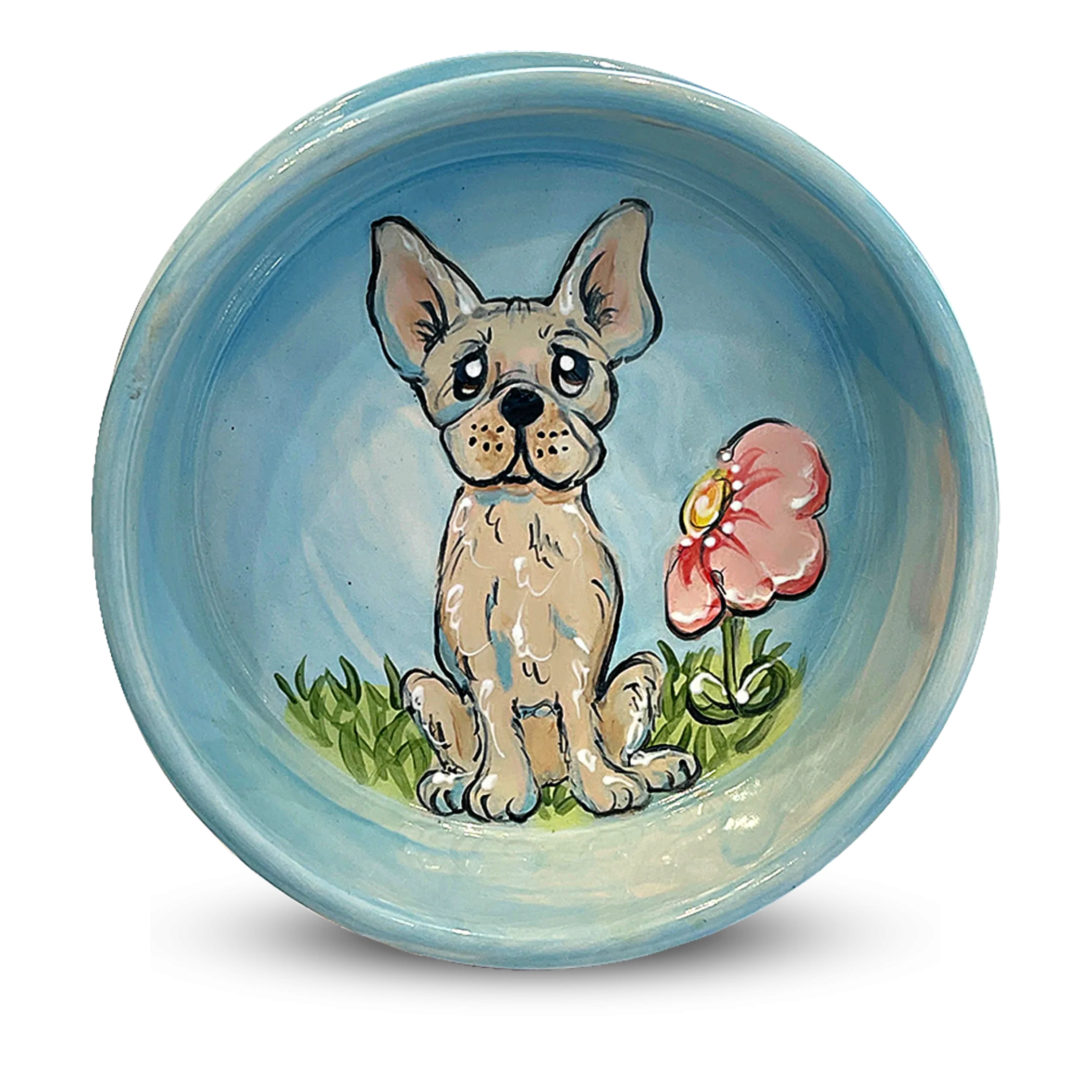 French Bulldog Hand-Painted Pet Bowl by Debby Carman