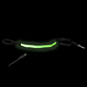Loomo Comfort Handle LED Dog Lead Green