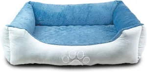 Orthopedic Rectangle Bolster Pet Bed,Dog Bed, Medium 25X21 Inches Blue, by , Blue with Orthopedic Insert. (Hct-Ort-Blue)