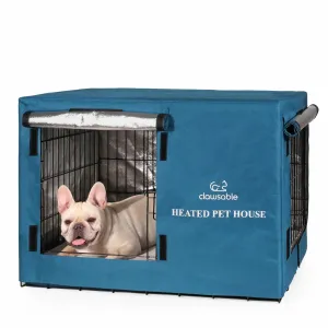 Outdoor Heated Foldable Metal Dog Crate
