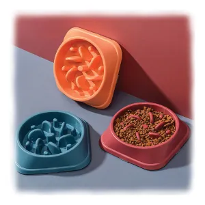PAWS ASIA AliExpress Popular Portable PP Plastic Slow Eating Non Slip Dog And Cat Bowls