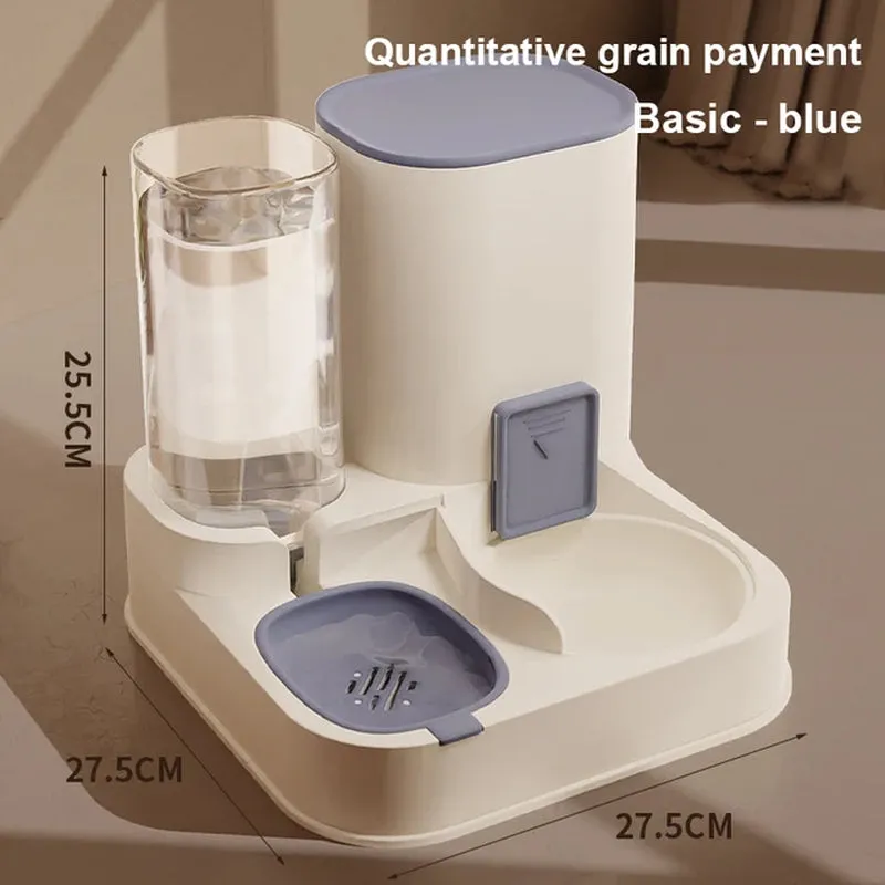 Pet Cat Automatic Feeder Drinking Water Large Capacity Water Dispenser Dry Wet Separation Food Container Pet Supplies