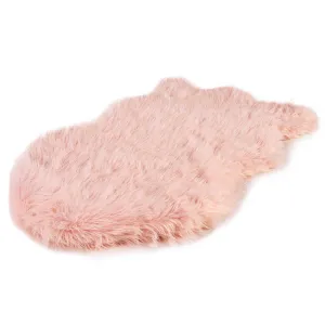 PupRug Faux Fur Curved Orthopedic Dog Bed - Blush Pink