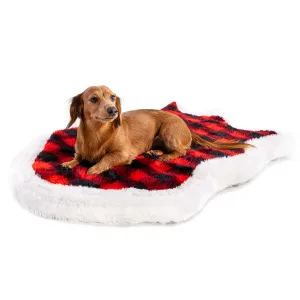PupRug Faux Fur Curved Orthopedic Dog Bed - Buffalo Plaid