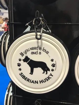 Siberian Husky Collapsible Travel Bowl (large)