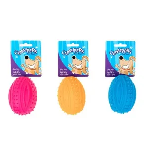 Squeaky Spike Oval Ball Dog Toy - 9cm
