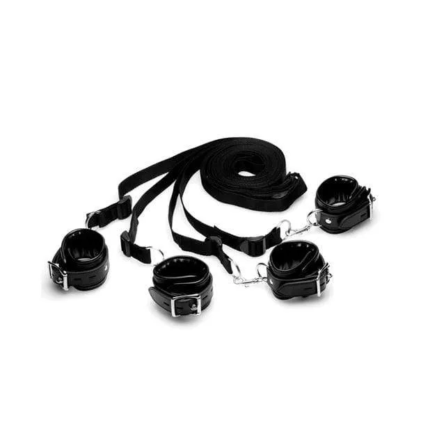 XR - Strict BDSM Bed Restraint Kit (Black)
